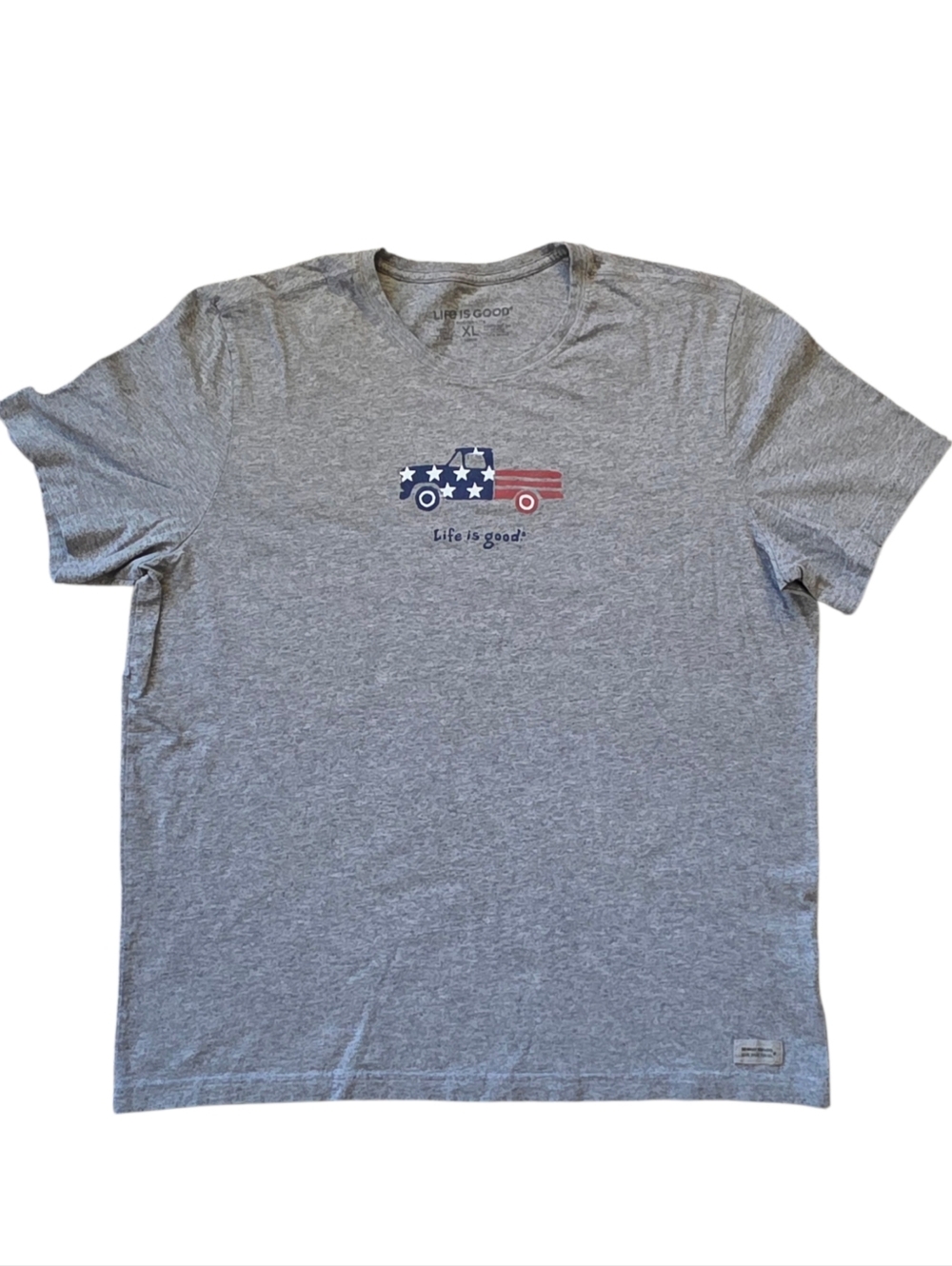 Life is Good Gray XL Americana Patriotic Tee Shirt Extra Large